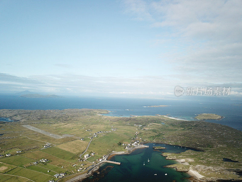 鸟瞰图Inishbofin, Co. Galway，爱尔兰
